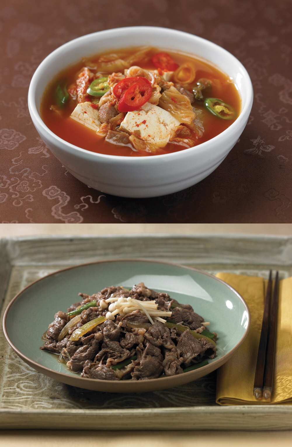 KIMCHI JJIGAI & SOBULGOGI Kimčchi stew & Korejské hovězí bbq